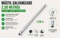 MIRMIDON HARD-250035 Mástil 2,5 metros a 2,5 m x 35 mm x 1,5 mm
