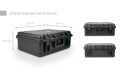 Exterior and Interior Sizes: The exterior size of the suitcase is 51.5 x 41.5 x 20 cm, while the interior measures 48 x 35.5 x 14 cm, providing enough space for walkie-talkies and accessories , while maintaining a compact profile for easy transportation.