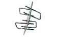 TAGRA P-1035 Soporte doble para mástil, doble posición horizontal/vertical garras rectangular para mastil 45 mm rosca 6 m 
