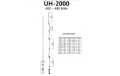 Antena de banda única UH2000 HOXIN UHF 400-480 Mhz. Fibra de vidro. Comprimento 2,20 metros. N