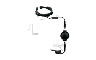 Nauzer PLX330-M5. Professional throat activated microphone with large PTT button. For MOTOROLA handhelds