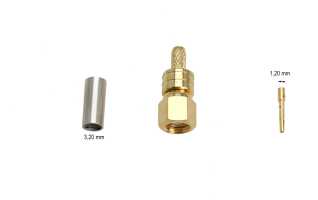 CON3659 Conector SMC Macho Crimpar para RG-174 y RG 316 