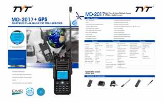 TYT-MD-2017GPS  Walkie Talkie DMR, Doble banda 144/ 430 Mhz + GPS,  con protocolo digital TIER I y TIER II, ETSI TS 102 361-1,-2,-3