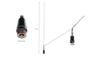 PWR-285-V Antena movil 5/8 VHF alto rendimiento136-174 Mhz ajustable