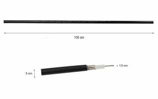 RG-58 Cable coaxial baja perdida ventas por metros, diametro exterior 5 mm, para radiocomunicacion normas MIL /C17 