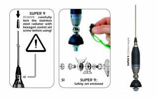 SIRIO SUPER 9 BLUE Antena movil  27 MHZ  Longitud  1,55 mts. Antena movil CB 5/8 onda. - Varilla conica acero-inox 17/7 PH. - Cromada, reemplaza a la Antena Sirio MYTHOS 9000 