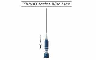 SIRIO TURBO  2000 - Antenas moviles CB 27 Mhz.- TURBO 2000 5/8 onda Varilla conica acero-inox 17/7 PH.- Sistema de rotula 90. - Base TURBO + 4 mts. RG58.-