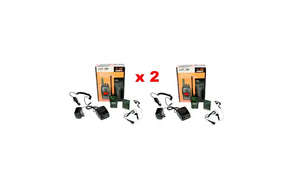 LUTHOR TL88 TACTICAL KIT2 PACK OF TWO PROFESSIONAL PMR 446 HANDHELDS CAMOUFLAGE GREEN COLOURS FOR FREE USE WITHOUT LICENSE. Two Rubber Earphones FOR FREE. NEW MODEL!!!