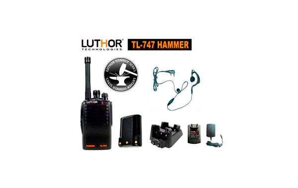 LUTHOR TL-747 HAMMER Walkie 16  CANALES  PMR 446 MHZ. Proteccion al agua  IP-65  