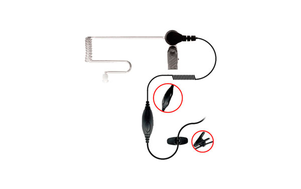 NAUZER PIN 40 M4 Micro-Auricular tubular especial para ambientes ruidos con PTT / VOX