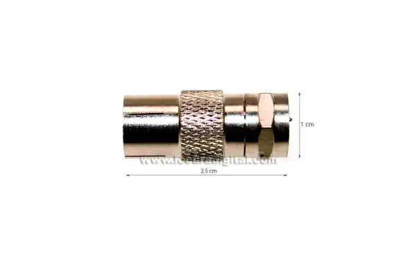 VR7541. Adaptador IEC hembra (conector hembra de TV estandar) a F macho.