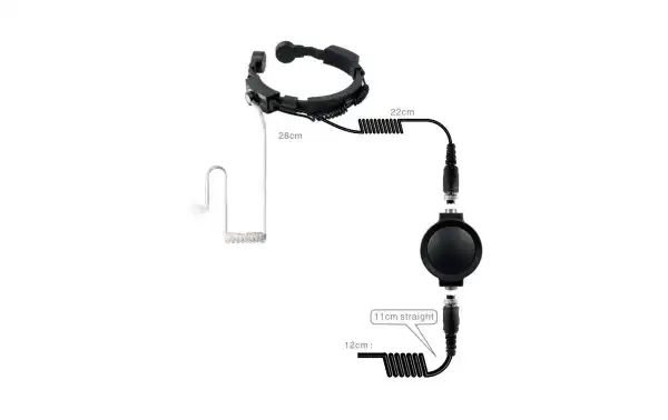 Nauzer PLX330-M4. Professional throat activated microphone with large PTT button. For MOTOROLA handhelds
