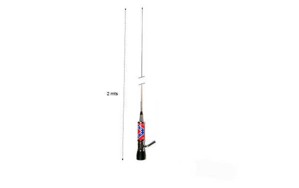 LEMM TURBO-2001PL Rebel Flag Antenne repliable CB27 Longueur 200cm