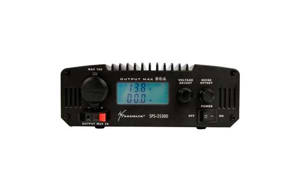 SPS SADELTA 2530D Power Supply Switched Display 220 volt AC / 13,8DC (adjustable 9-15 v), 30 Amp.