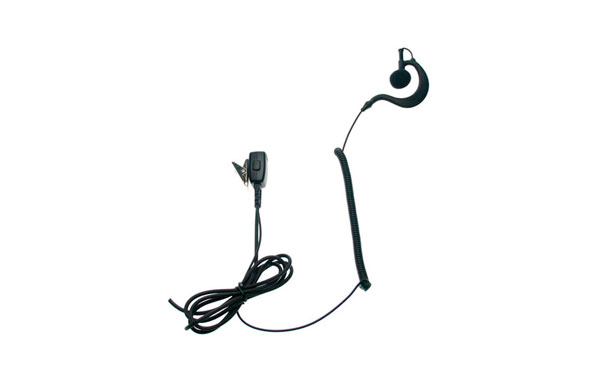 PIN29H6 NAUZER. Micro Auricular orejera, cable rizado negro alta gama. Para walkies HYTERA