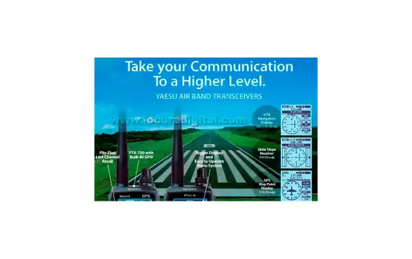 FTA550L YAESU Transceptor Banda Aerea 108 -136 Mhz., 200 canales. VOR e ILS 