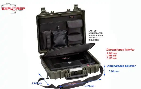 4412GC Maleta Explorer color verde oliva con organizador ref.PANEXPL44 y bandolera ref. SHOULDER-KIT-U