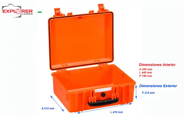 4419OE Orange Explorer suitcase without foam Int L 445 x H 345 x P190 mm
