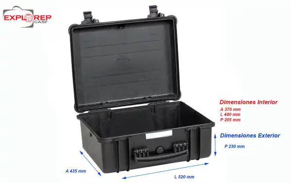 4820BE Explorer black suitcase without foam Int- L480 x A370 xP205mm