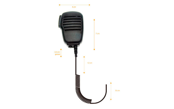 Nauzer MIA115-K. High quality microphone-loudspeaker with large PTT button. For KENWOOD, LUTHOR, PUXING and WOUXUN handhelds