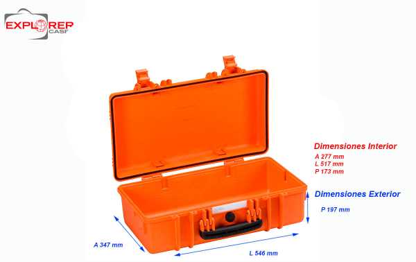 5117-OE Maleta Explorer naranja sin espuma Int- L517 x A277 x P173