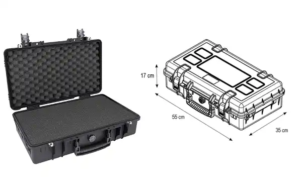 Valises Explorer 5215HL-B, couleur noire avec mousse, 55 x 17 x 35 cm