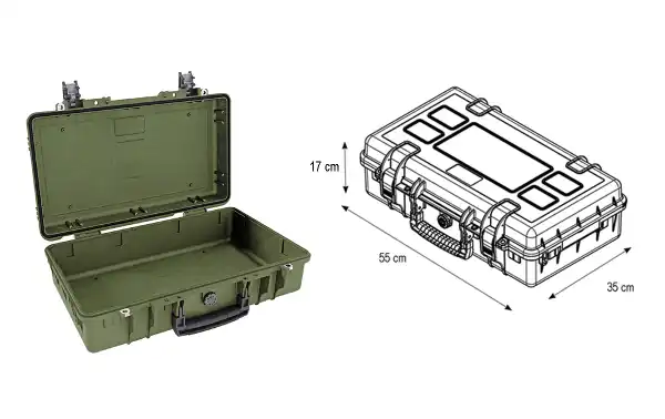 5215HL-GE Explorer Couleur Vert Militaire sans mousse 55 x 17 x 35 cm