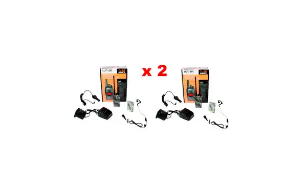 LUTHOR TL88 ELITE KIT2 PACK OF TWO PROFESSIONAL PMR 446 HANDHELDS CAMOUFLAGE GREY COLOURS FOR FREE USE WITHOUT LICENSE. Two Rubber Earphones FOR FREE. NEW MODEL!!!