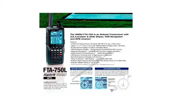 Especificações Yaesu FTA-750L