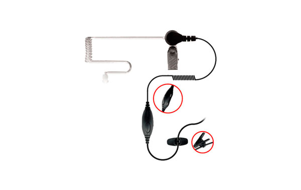 NAUZER PIN 40 Y2 Micro-Auricular tubular especial para ambientes ruidos con PTT / VOX