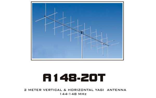 The CUSHCRAFT A148-20T antenna is a YAGI directional antenna designed for the VHF band in the 144-148 MHz frequency range.