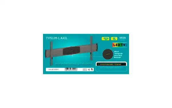 ULTRA SLIM-L SOPORTE ESPECIAL PARA PANTALLAS DE LED. Soporte de pared para pantallas 55 pulgadas maximo, peso maximo 45 kg VESA 800 X 450