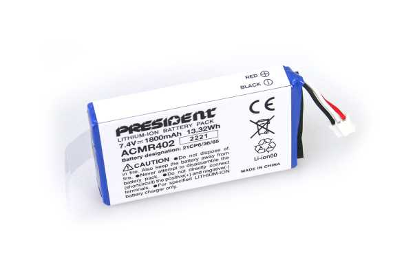 Batterie d'origine ACMR 402 PRESIDENT RANDY III Li-Ion 7,4 v 1 800 mAh.