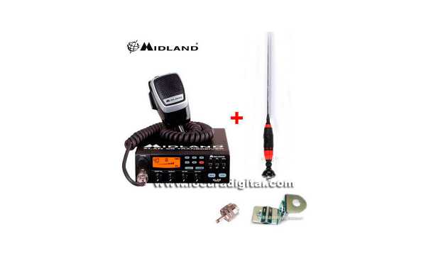 ALAN 48 PLUS MULTI KIT B INCLUYE ANTENA SIRTE S9 + SOPORTE PARA RETROVISORES + CONECTOR PL PARA EMISORA.