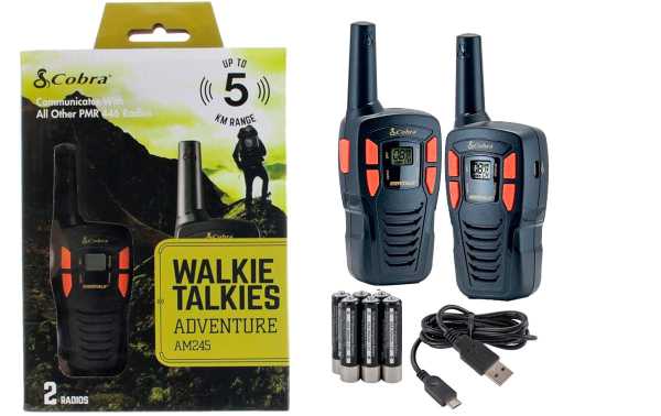 COBRA AM-245 Paire de walkies PMR en noir à utiliser gratuitement