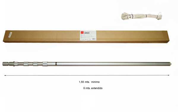 AM-600 DIAMOND Aluminum telescopic pole 6 meters extended in 5 sections
