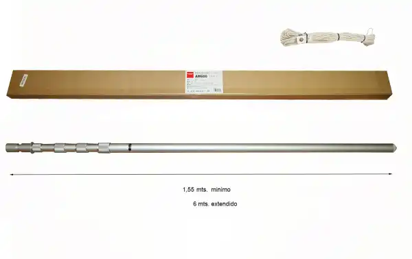 Poste telescópico de alumínio AM-600 DIAMOND 6 metros estendido em 5 seções