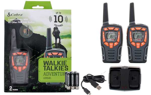  COBRA AM-845 Pareja de walkies PMR uso libre color negro alcance 10 km