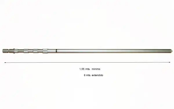 Poste telescópico de alumínio AM-600 DIAMOND 6 metros estendido em 5 seções