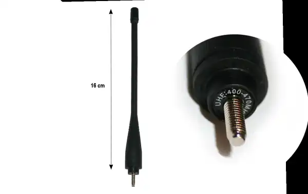 Antena walkie UHF 400-470 Mhz, 15 cm. AP515, AP585