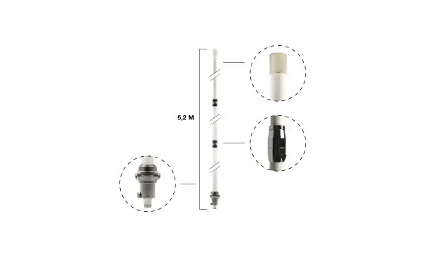 Antenna BASE ORIGINAL JAPANESE DIAMOND BIBAND X-510. Antenna valid for transmit and receive on two bands 144 VHF / UHF 430 has three radial. It can be installed on mast diameter 30 mm to 60 mm. Connection Type N female. antenna length 5.2 m white fiber. I