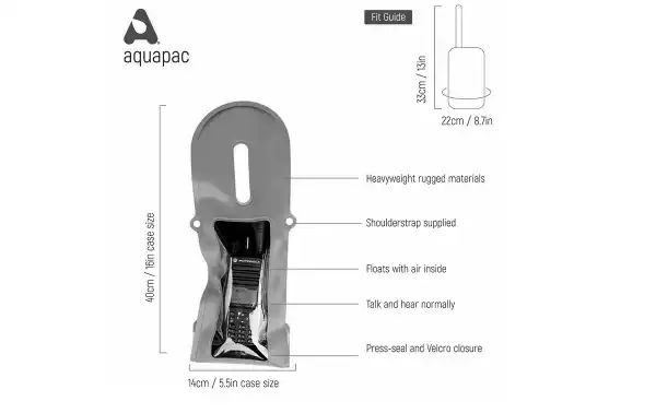AQ241 AQUAPAC Extra Strong VHF PRO Case Noir, double zip