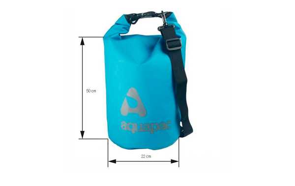 AQUAPAC 736 25 liter waterproof bag with shoulder strap. Cool blue
