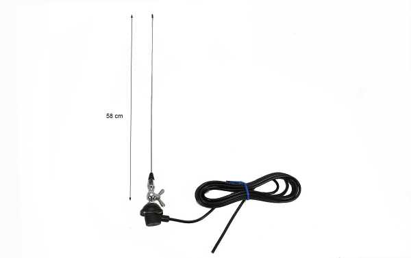 Antenne mobile LEMM AT28 1/4 VHF 144-170 Mhz. Type de papillon