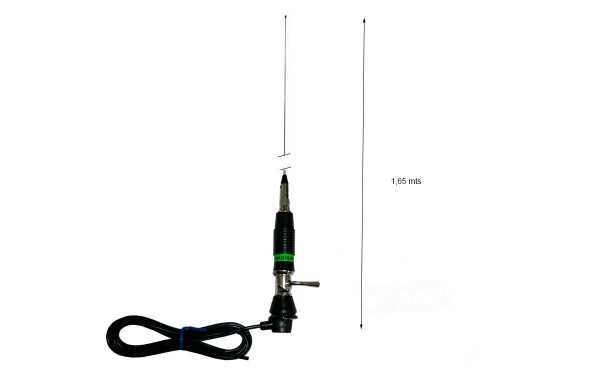 LEMM AT-72 MAGNUM Antena móvel dobrável CB Comprimento 165 cm