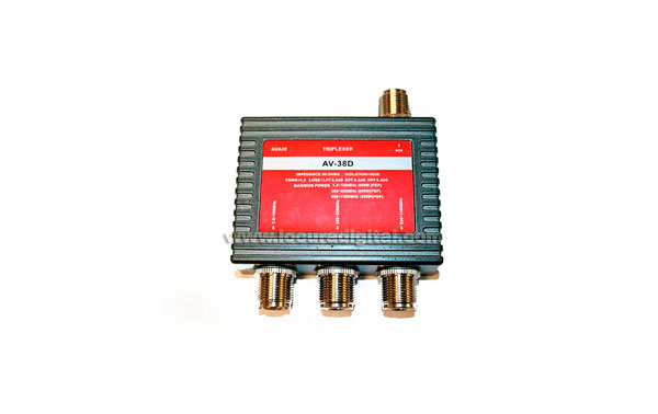 AV38D AVAIR Triplexor 1 entra.,3 salid. 1,6-160 Mhz./350-550 Mhz./850-1300 Mhz