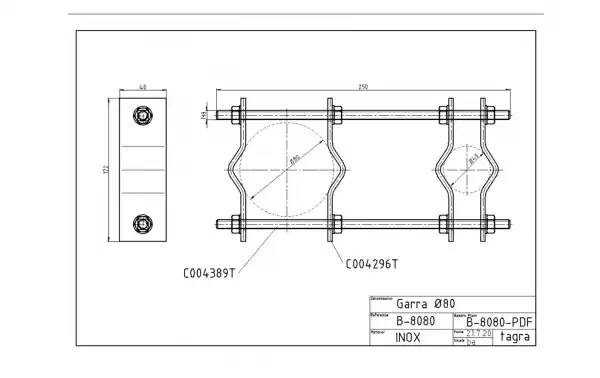 M.8 Measurement: The "M.8" specification likely refers to a specific size or metric. In this context, it could be the bolt size, thread, or some other design detail related to mounting.
