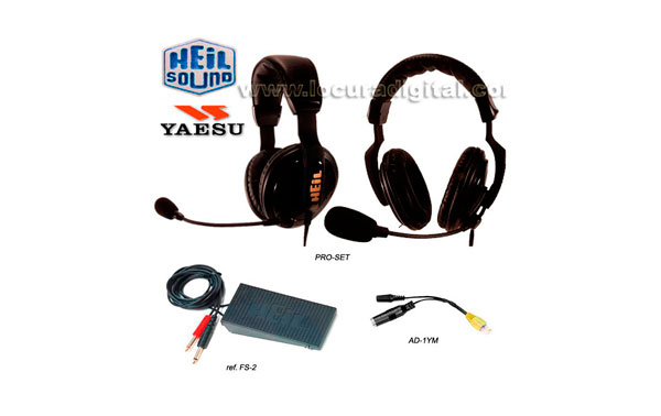 HEIL SOUND PROSET-4-AD1YM Micro auriculares profesionales HEIL PRO-SET-4 + AD-1YM + FS-2 para equipos yaesu FT450, FT-817, FT-857, FT-897.