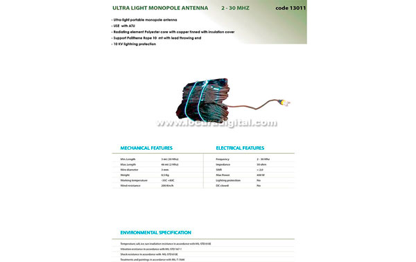 13010 BANTEN- military portable HF monopole antenna wire dipole ultra-light 2-30 mHz