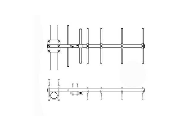 BANTEN14057 BANTEN YAGUI UHF 6 Elements 385-470 Mhz gain 10 dBi. Made of STAINLESS STEEL